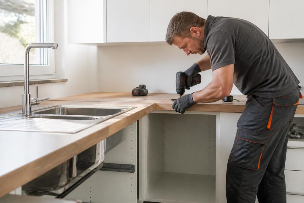 Installer un plan de travail de cuisine