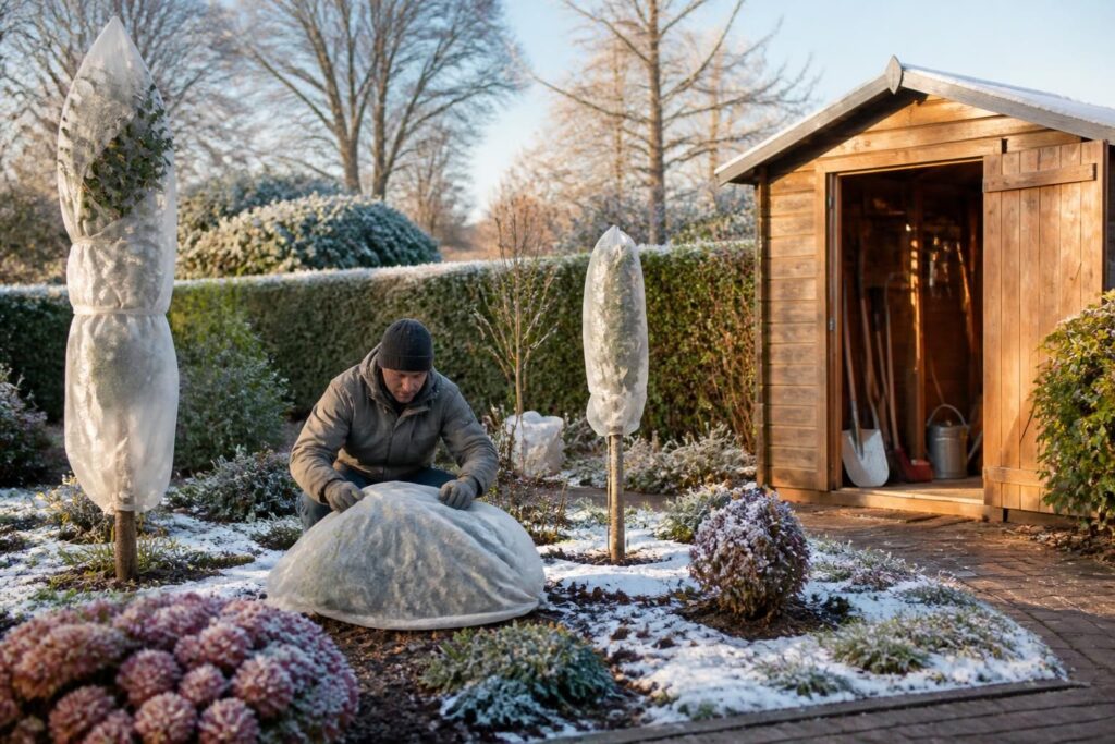 Entretenir son jardin en hiver : protéger plantes et matériel